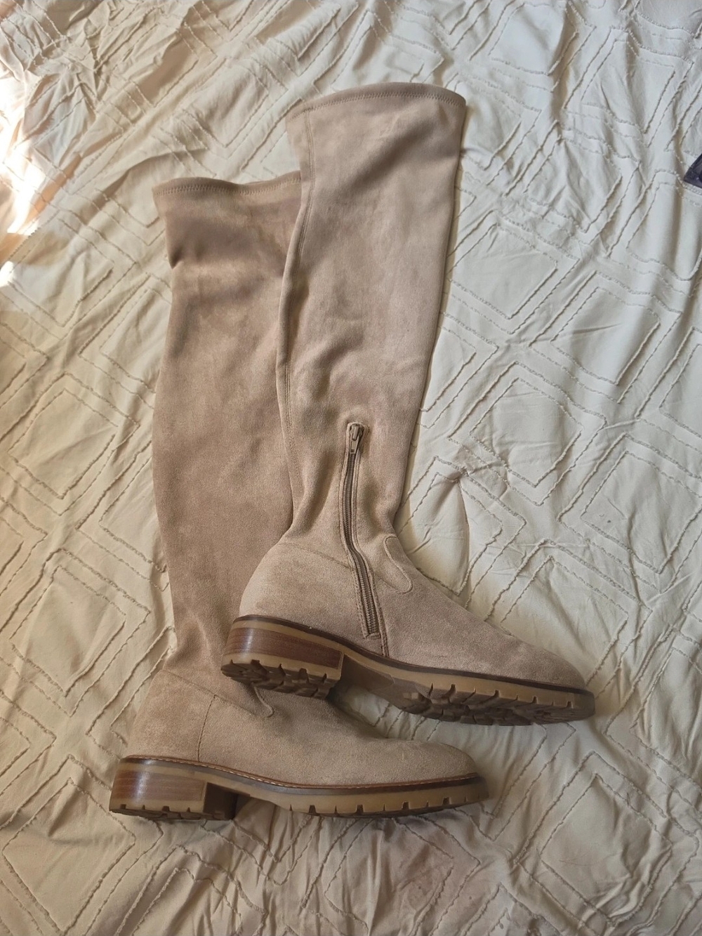 Steve Madden Tall Suede Over-the-Knee Lizbeth Boots in Taupe
